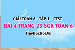 Giải bài 4 trang 25 Toán 6 Tập 1 SGK Chân trời sáng tạo